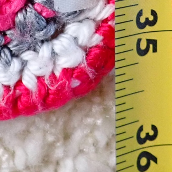 Lap Blanket Knitted Granny Core Handmade with Cell Phone Pocket Pink Red White - Picture 6 of 13